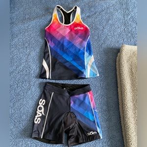 Soas Racing Triathlon Kit, tank and short. Size small.